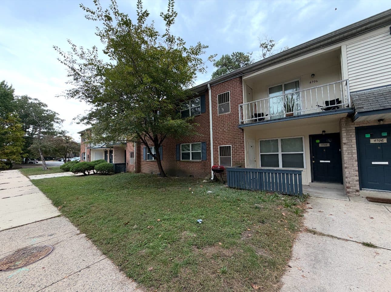 A two story brick apartment complex in Lindenwold, the buildings where the breaker job is running unit by unit